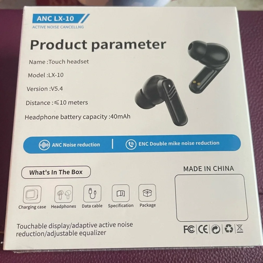 Black Digital Display Headset with ANC